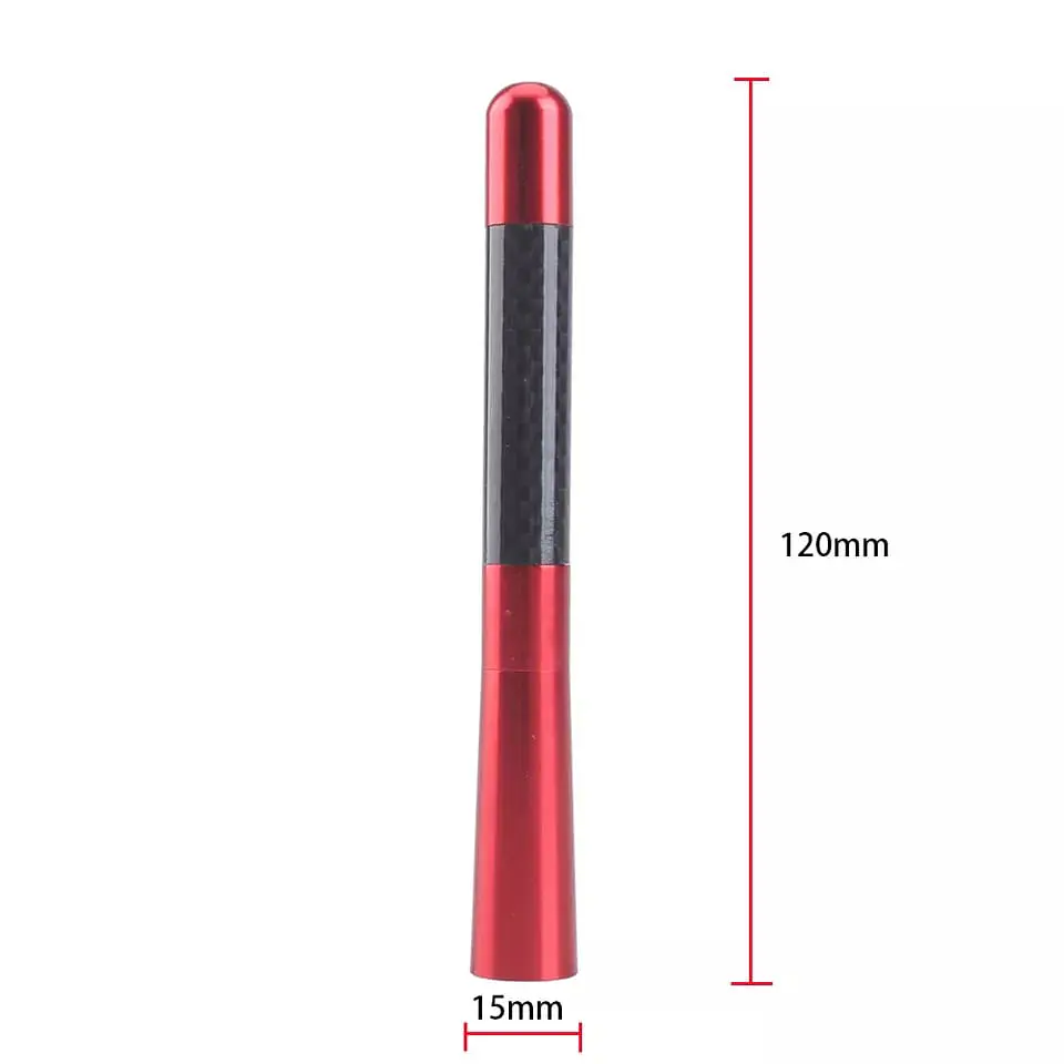 Antena de radio para autos universal 12cm de largo ROJO 6