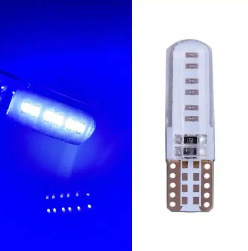 Par Ampolletas led cola de pez de color, Posición T10 W5W 12v AZUL 1