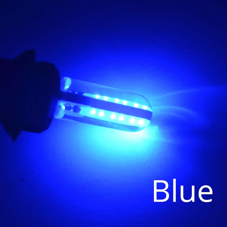 Par Ampolletas led cola de pez de color, Posición T10 W5W 12v AZUL 5