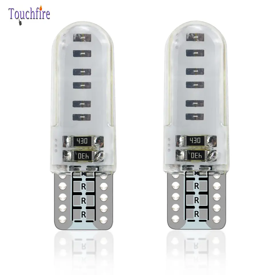 Par Ampolletas led cola de pez de color, Posición T10 W5W 12v AZUL 8