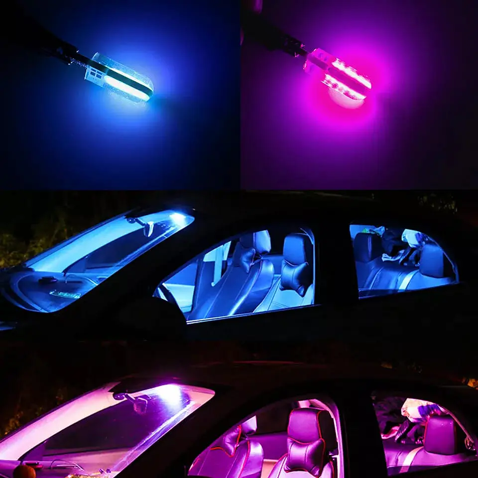 Par Ampolletas led cola de pez de color, Posición T10 W5W 12v ROSADO 4