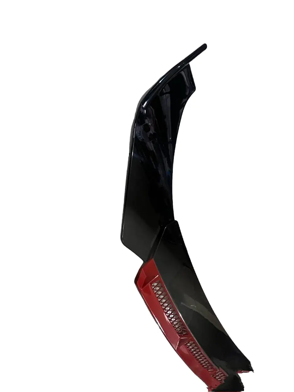 Front Lip, Bumper Faldón delantero 3 piezas negro brillante con Rojo 4
