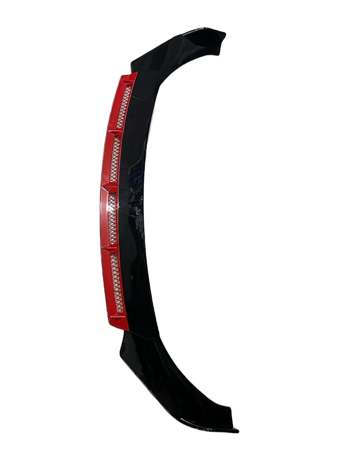 Front Lip, Bumper Faldón delantero 3 piezas negro brillante con Rojo 5