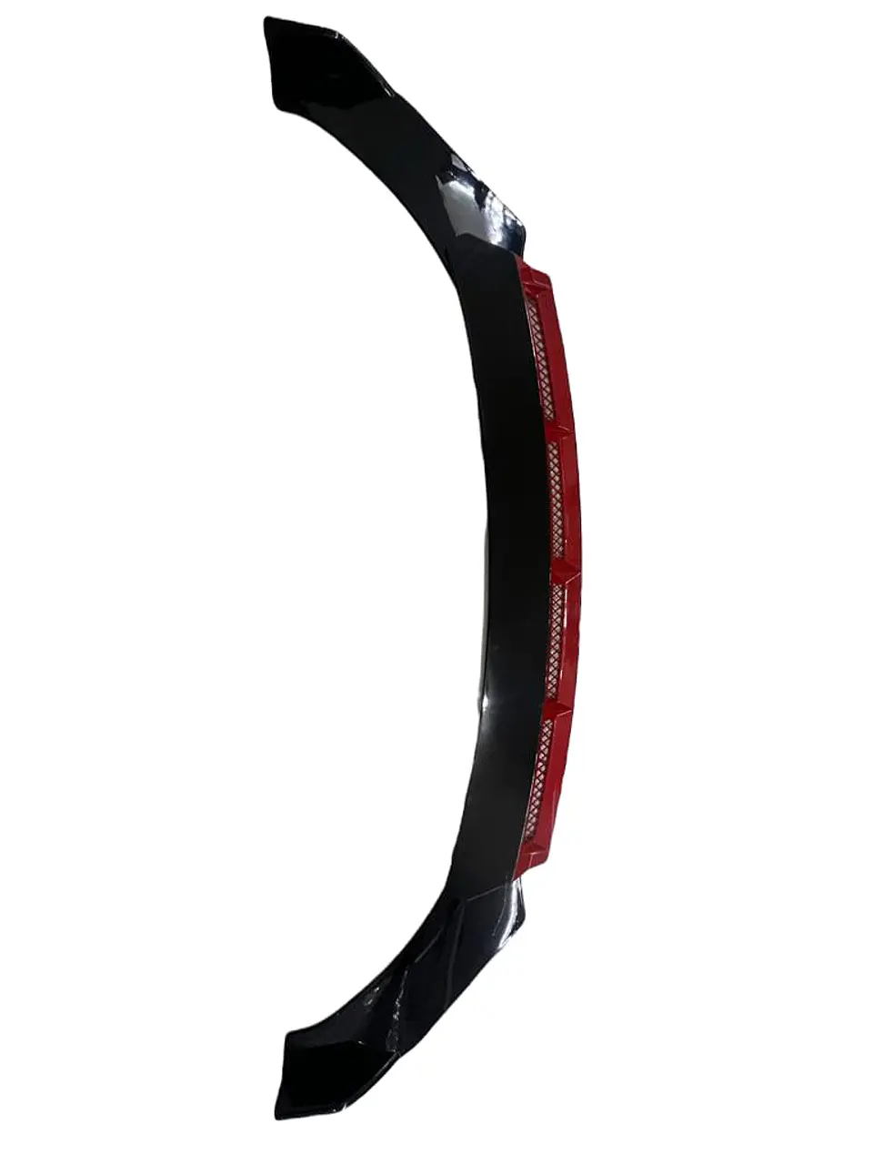 Front Lip, Bumper Faldón delantero 3 piezas negro brillante con Rojo 6