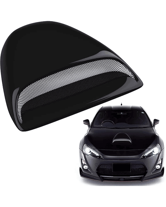 Toma flujo aire para capot autos decorativa tunning universal color negro brillante 