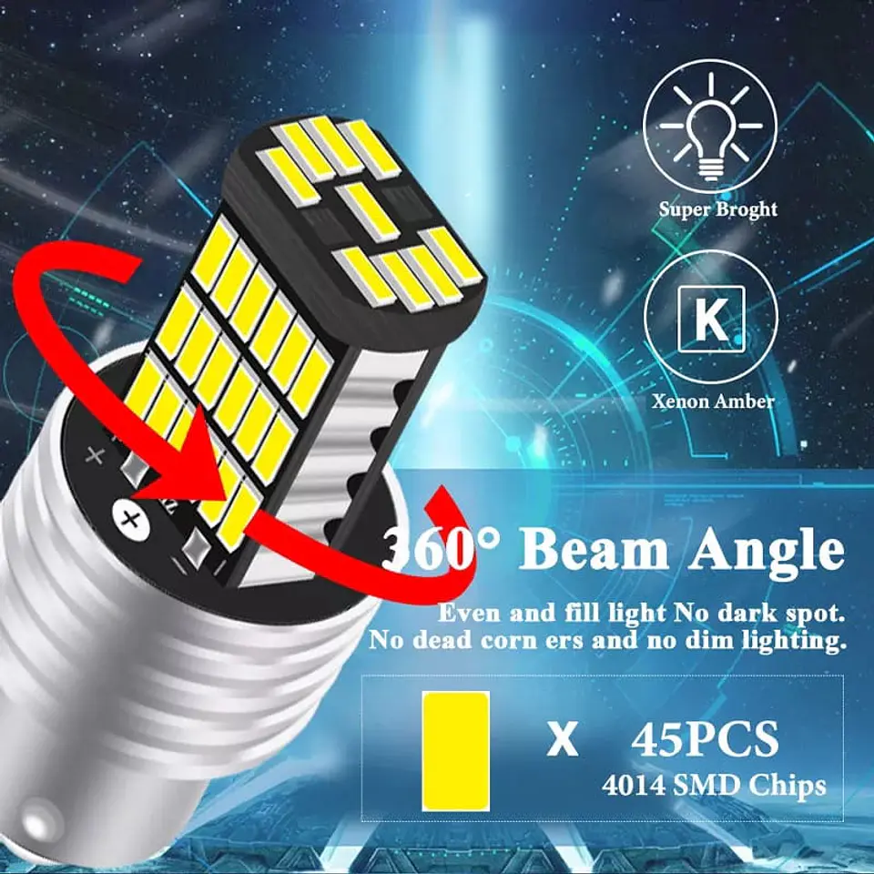 Par de ampolletas Led para reversa 1 contacto 12v 1020 lumenes 1