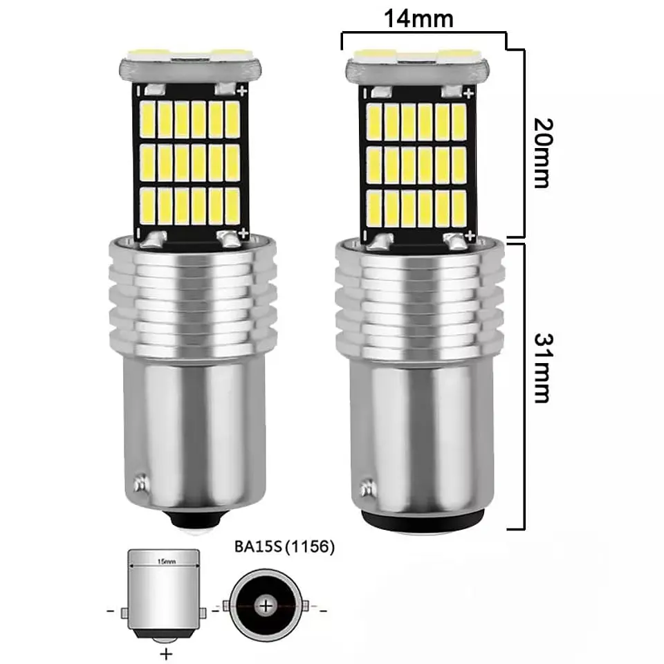 Par de ampolletas Led para reversa 1 contacto 12v 1020 lumenes 3