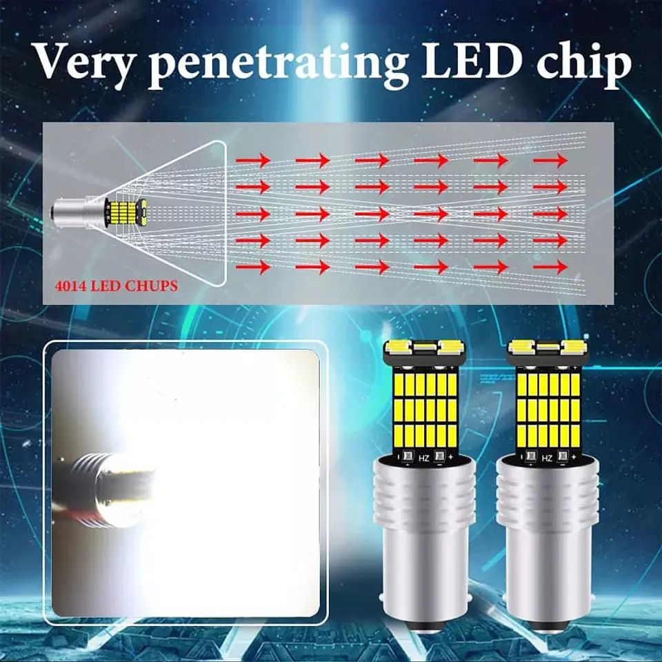 Par de ampolletas Led para reversa 1 contacto 12v 1020 lumenes 4