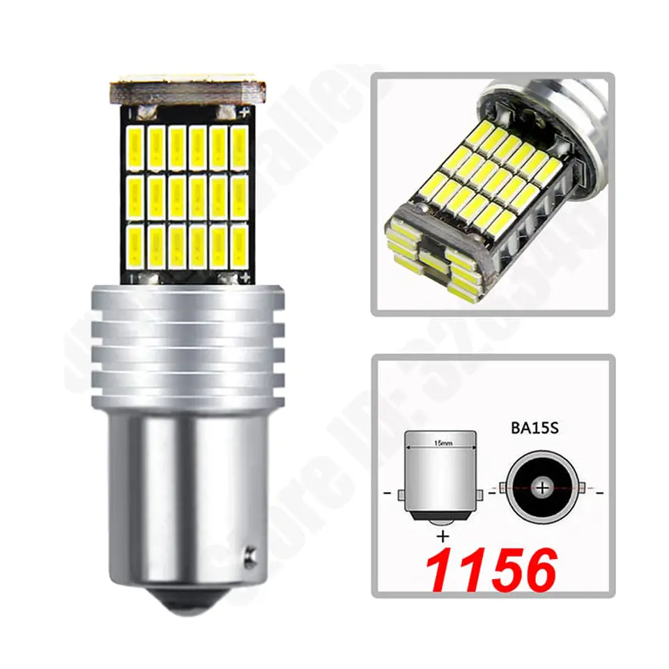 Par de ampolletas Led para reversa 1 contacto 12v 1020 lumenes 5