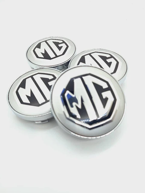 X4 Tapa centro llantas MG plateado - Plateado Negro