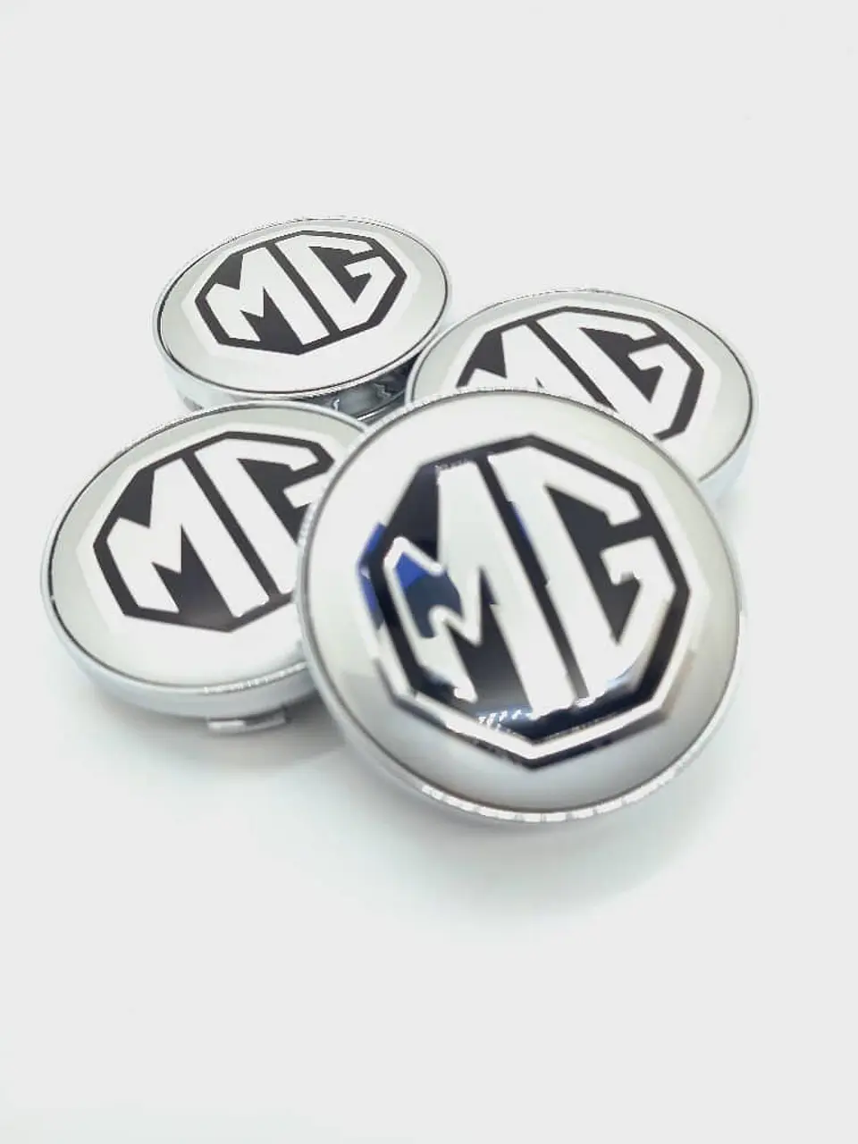 X4 Tapa centro llantas MG plateado - Plateado Negro 1