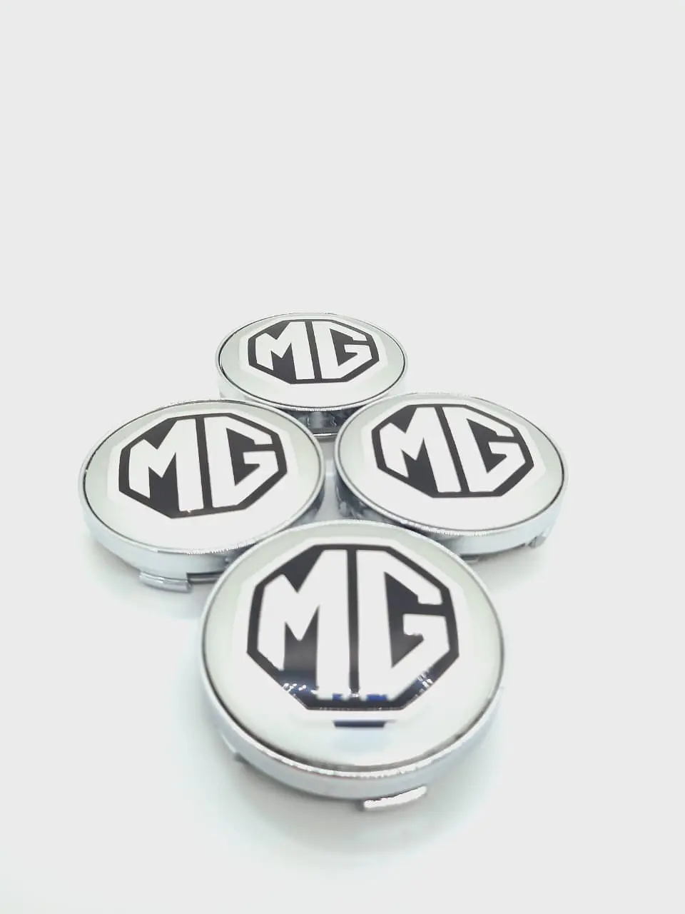 X4 Tapa centro llantas MG plateado - Plateado Negro 6