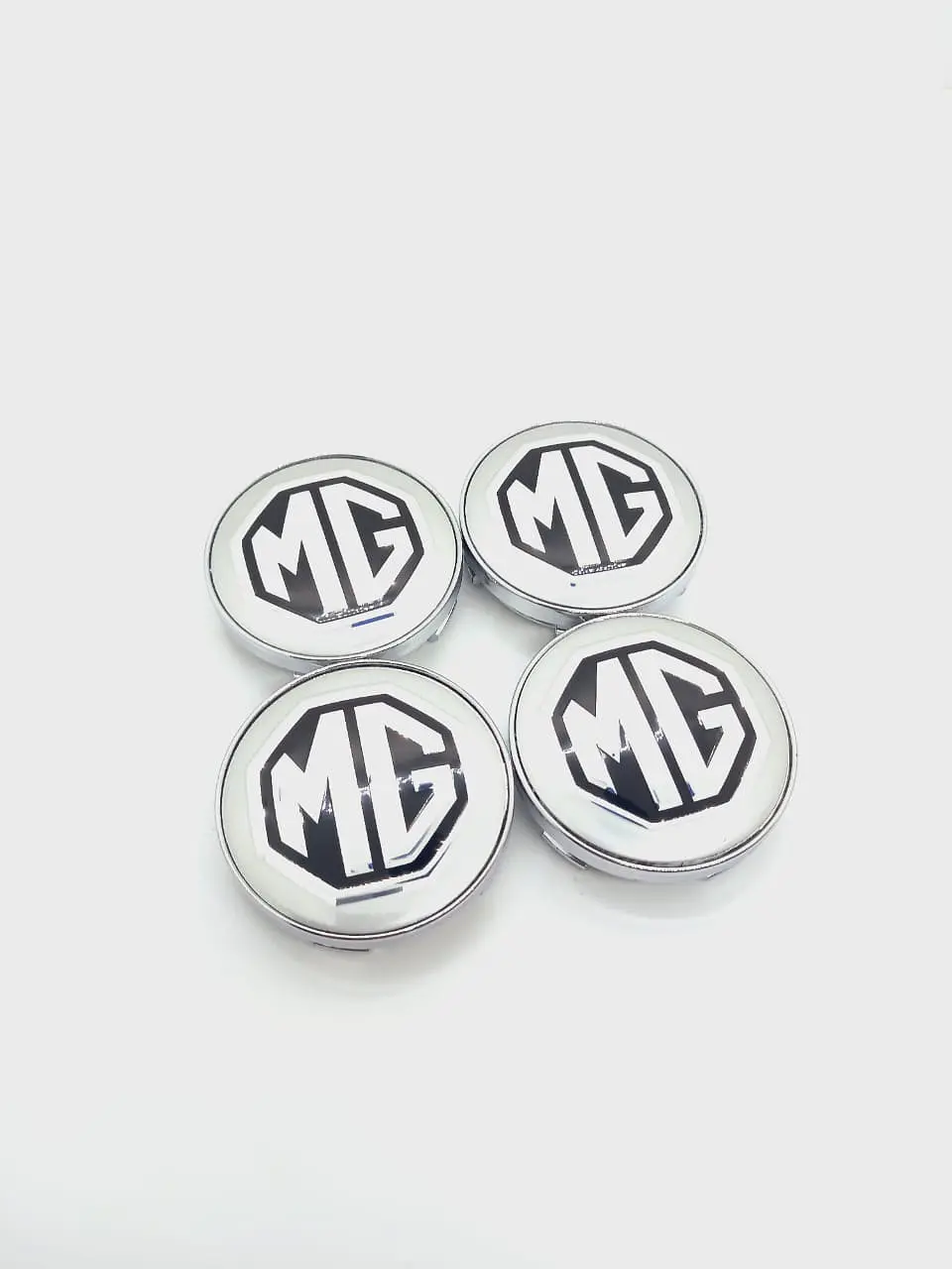 X4 Tapa centro llantas MG plateado - Plateado Negro 7