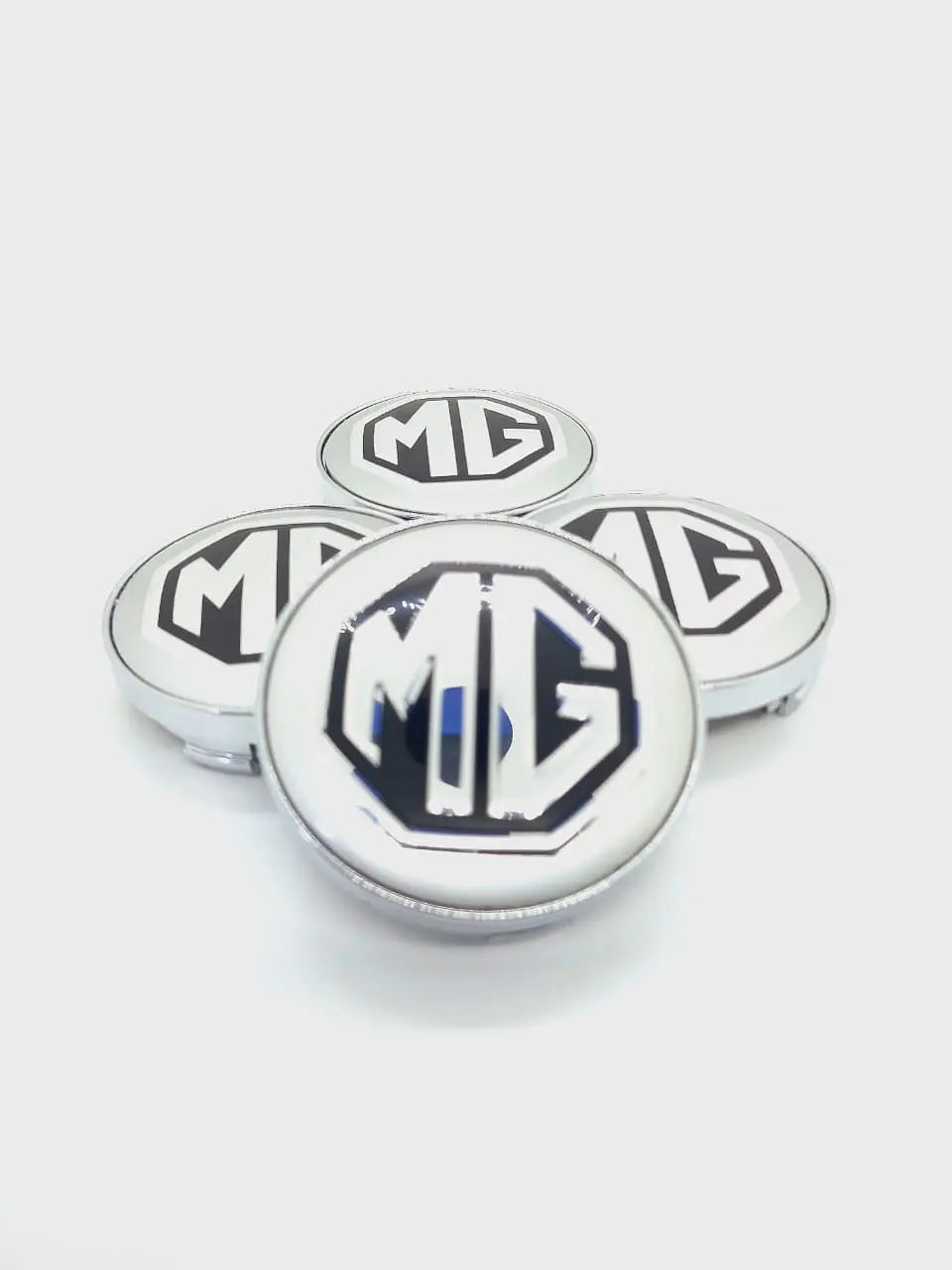X4 Tapa centro llantas MG plateado - Plateado Negro 11