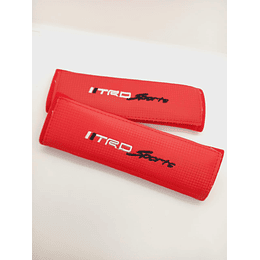 Cubre cinturón de seguridad de autos, almohadillas protectoras para los hombros Diseño tela bordado TRD color rojo 