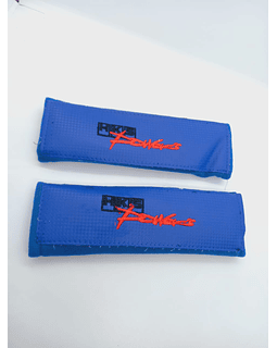 Cubre cinturón de seguridad de autos, almohadillas protectoras para los hombros Diseño tela bordado para hks color azul