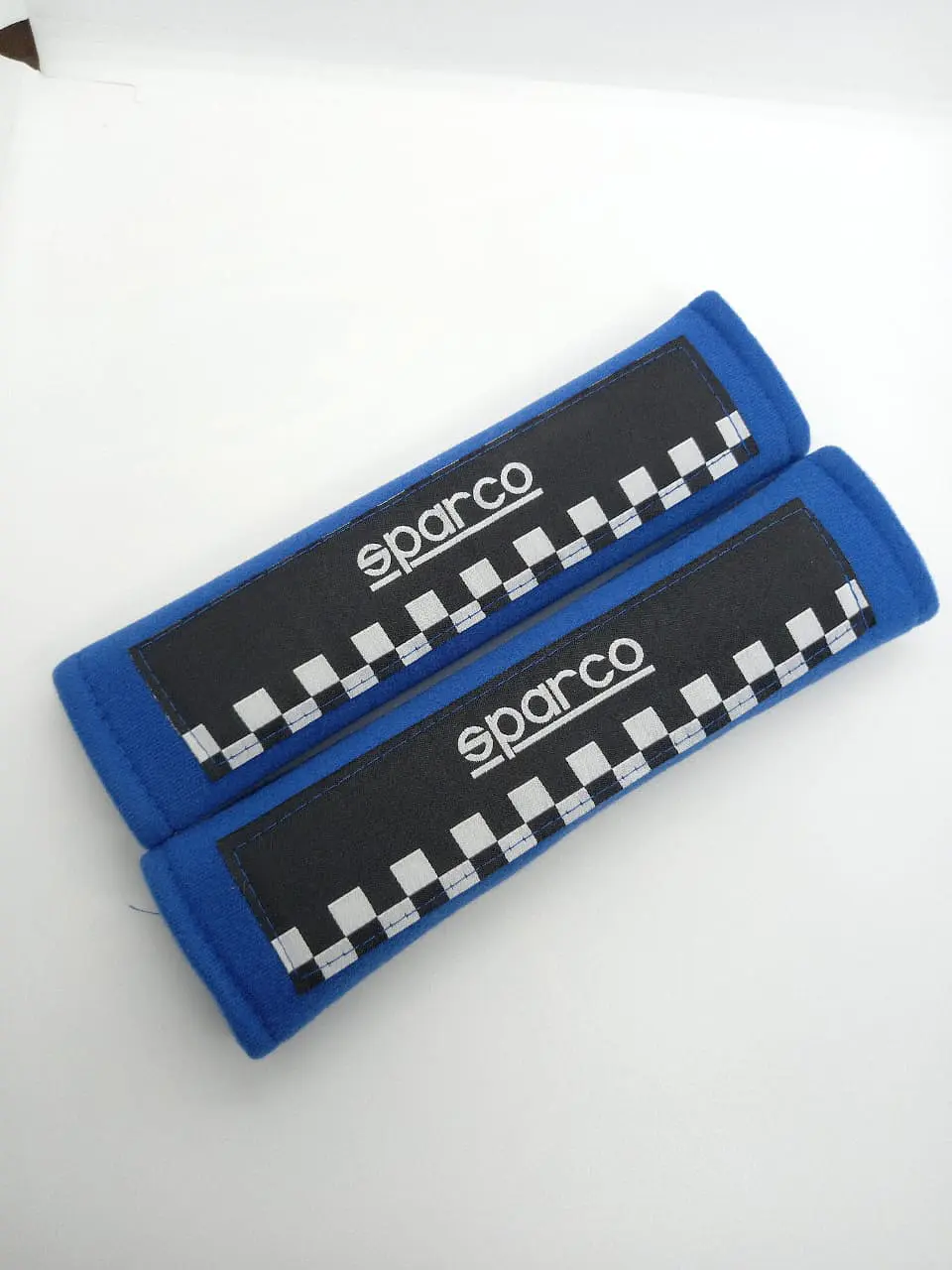 Cubre cinturón de seguridad, diseño bandera Sparco - Azul 1