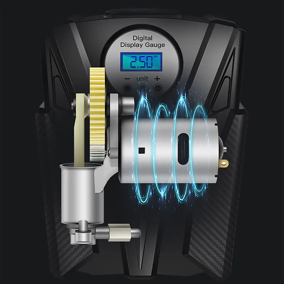 Compresor inflador digital de llantas 150psi 12V con linterna 1