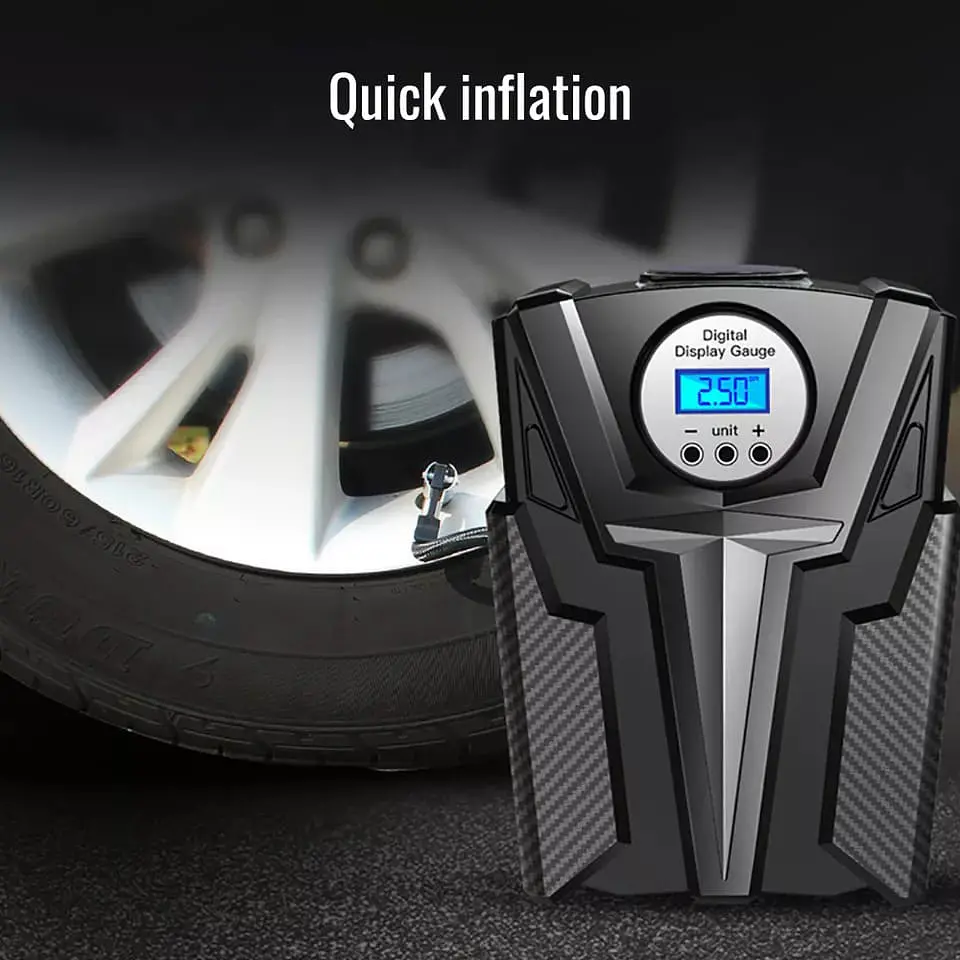 Compresor inflador digital de llantas 150psi 12V con linterna 8