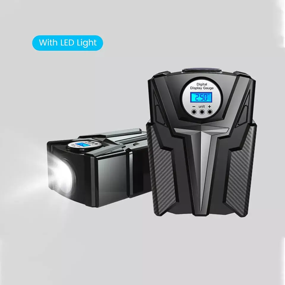 Compresor inflador digital de llantas 150psi 12V con linterna 9