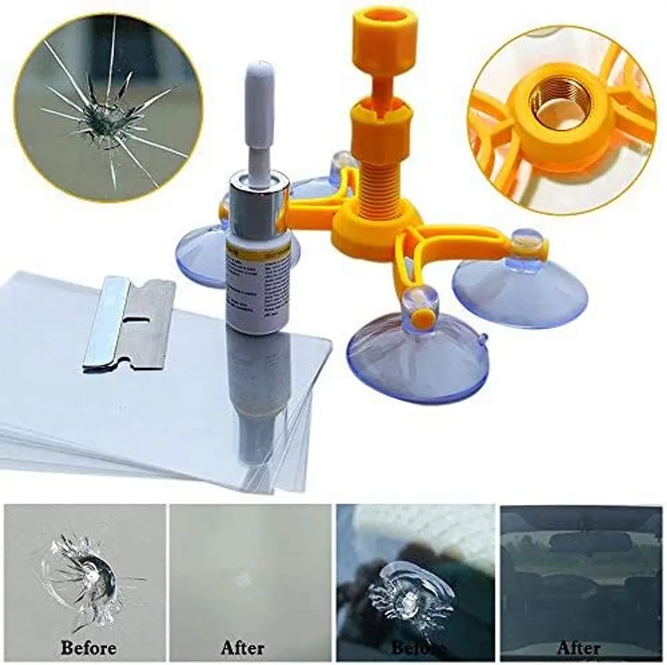 Kit de herramientas de reparación de vidrios parabrisas de autos 4