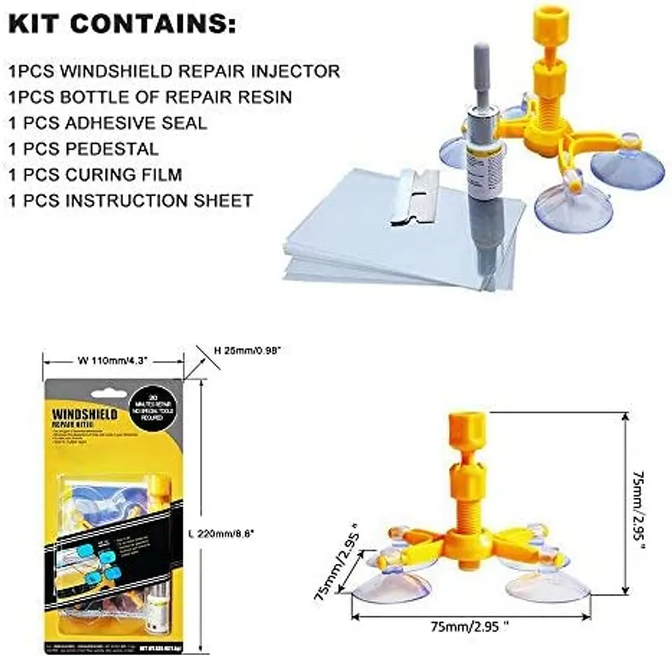 Kit de herramientas de reparación de vidrios parabrisas de autos 5