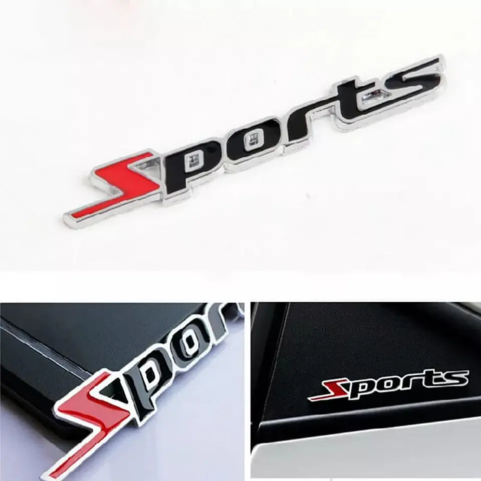 Emblema Insignia de Metal autos 3D autoadhesiva letras Sports 4