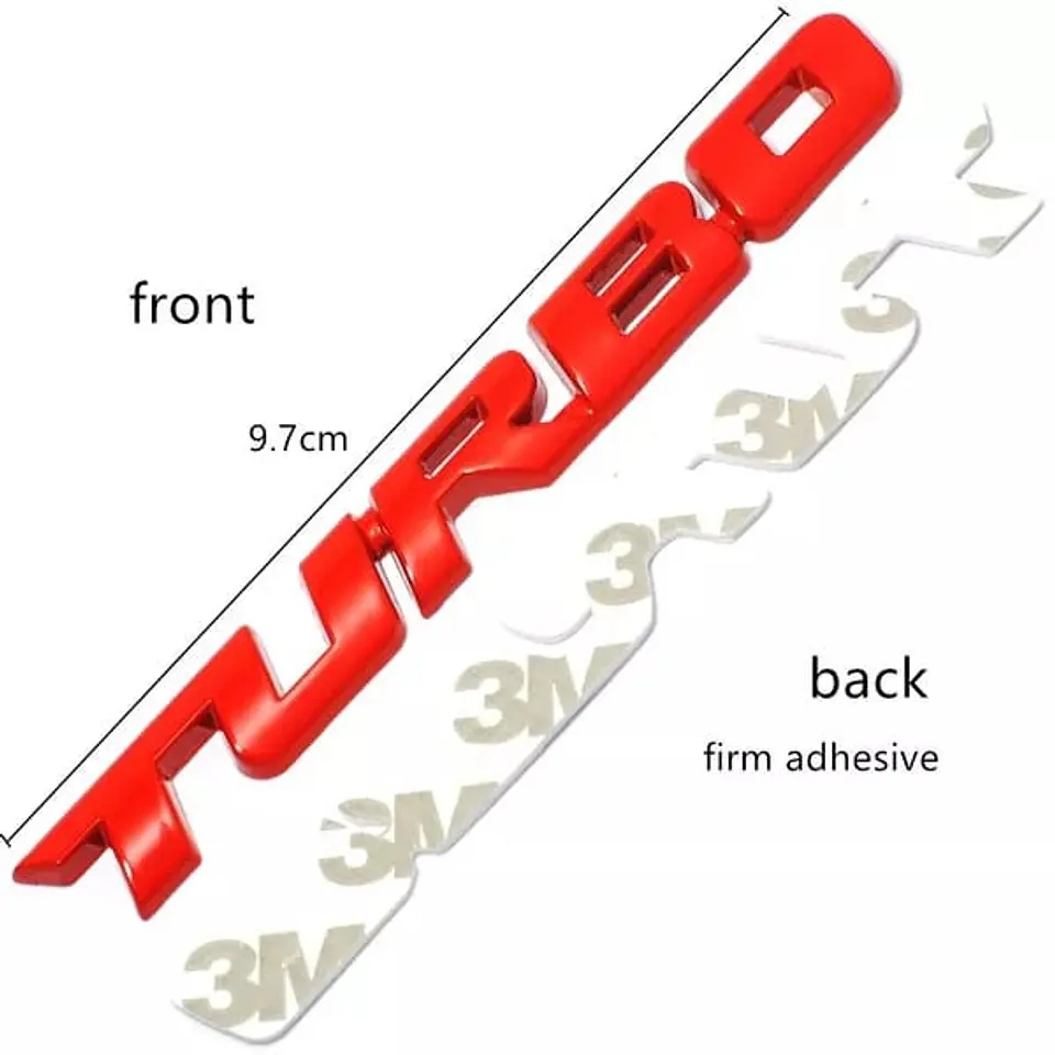Pegatina emblema de Metal TURBO 3D para autos turbo 4