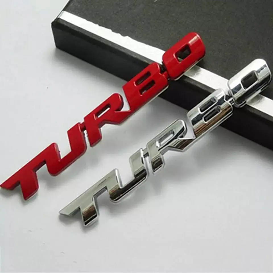 Pegatina emblema de Metal TURBO 3D para autos turbo 5