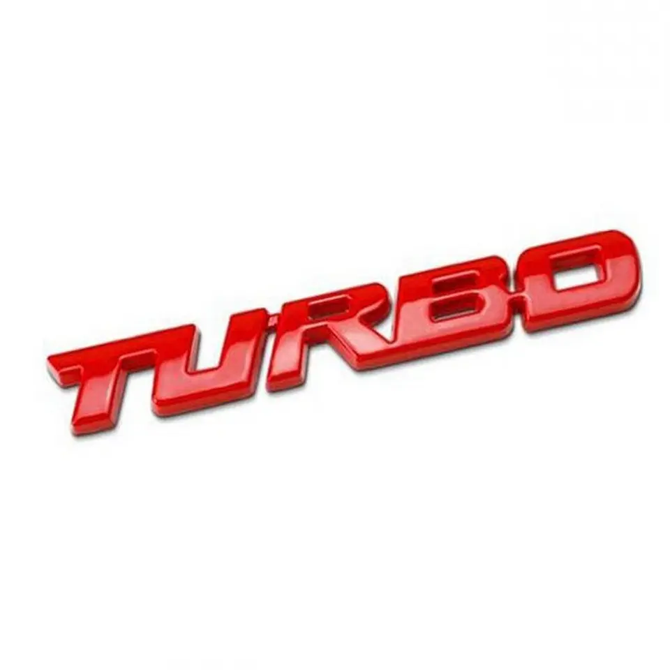Pegatina emblema de Metal TURBO 3D para autos turbo 3