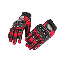 Guantes protectores para motociclistas manoplas de dedo completo antirresbalante rojo