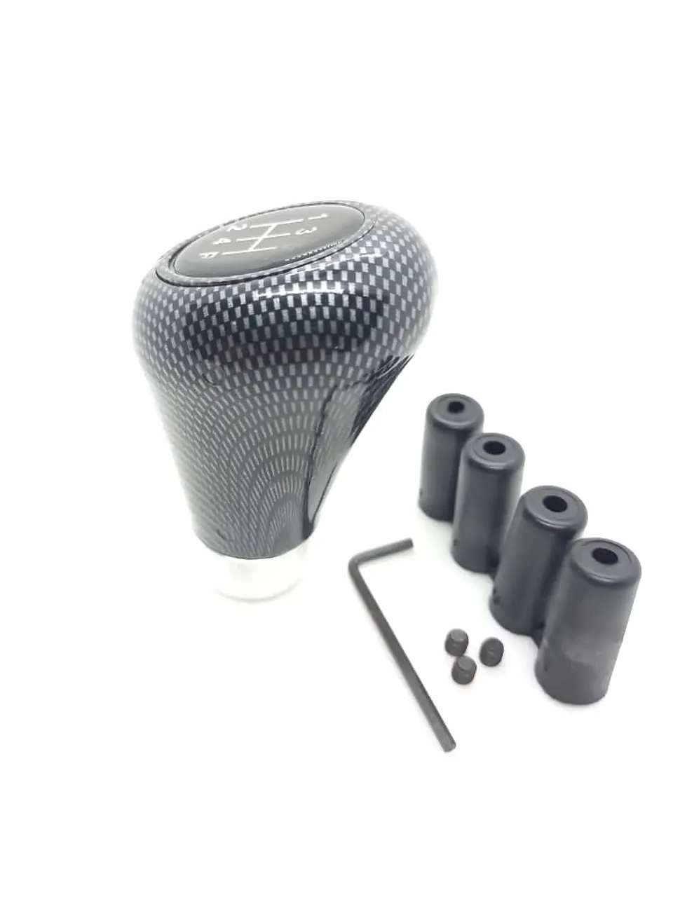 Pomo perilla de cambios tunning fibra carbono, 5 vel. y reversa 6ta 7