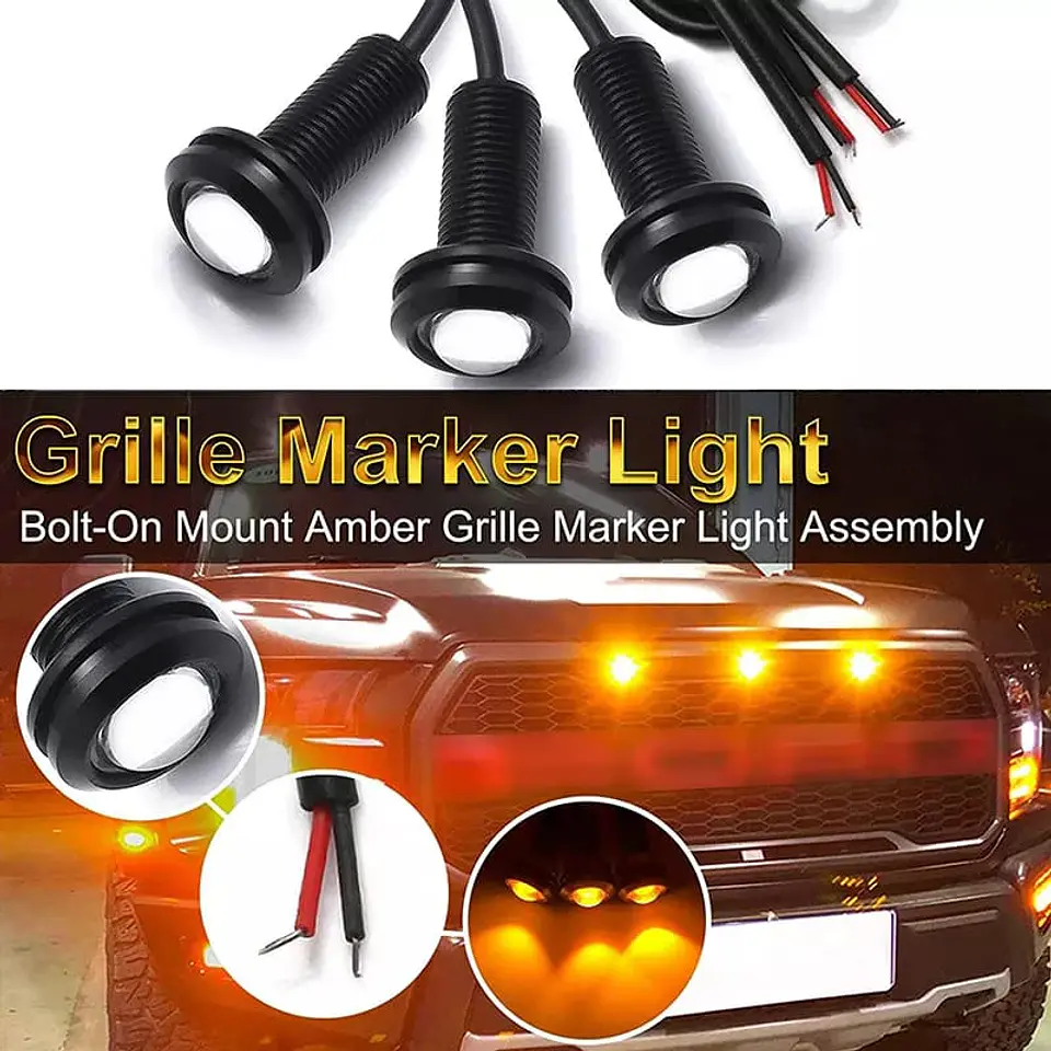 X2 luces led ojos de aguila 12v 3.5watt medida 18mm impermeables 4