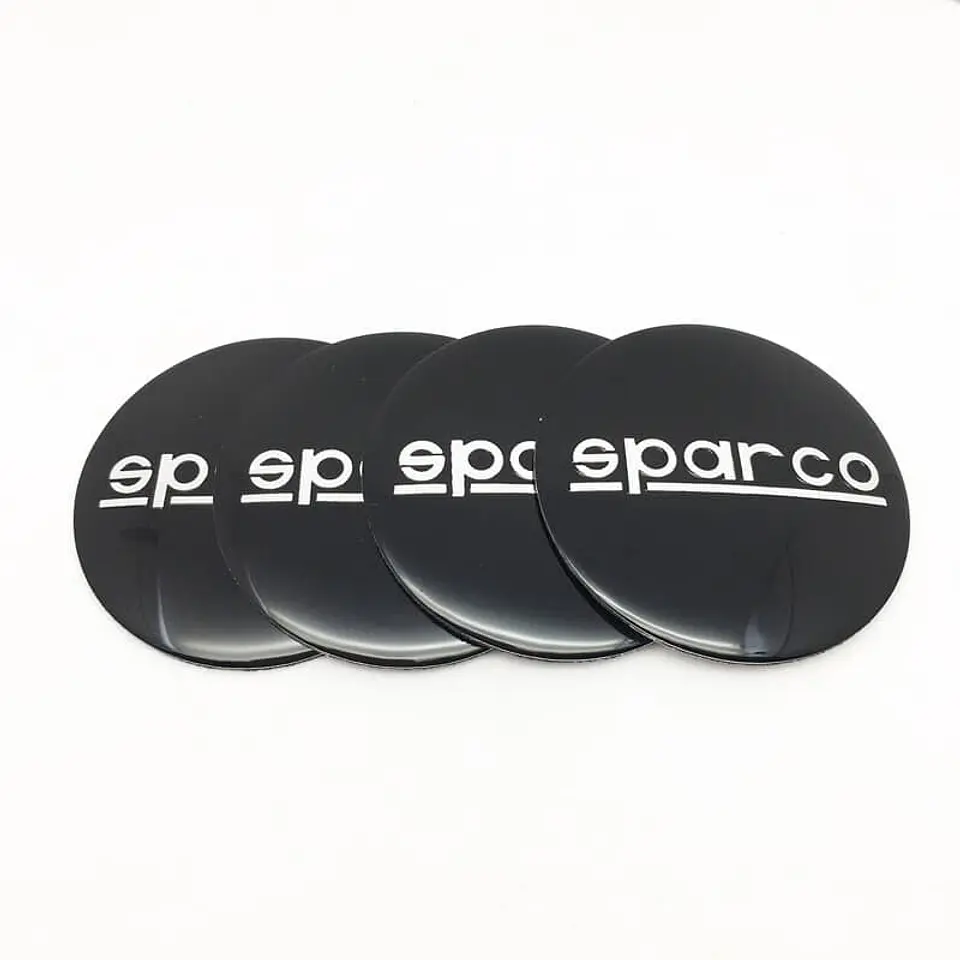 X4 Tapa centro llantas sparco negras - Negras Plateado 6