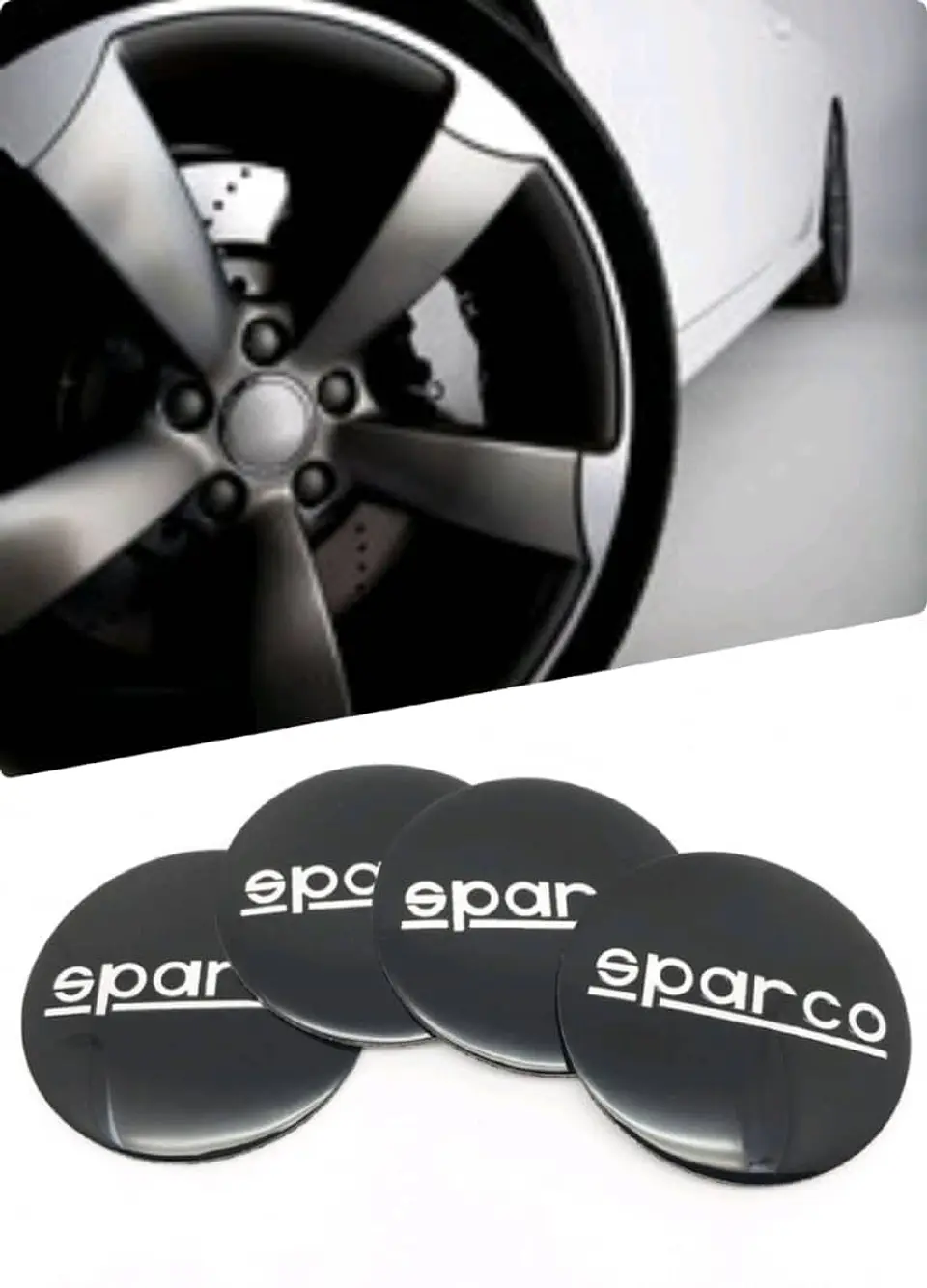 X4 Tapa centro llantas sparco negras - Negras Plateado 7