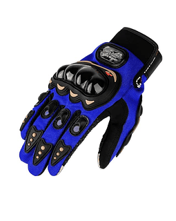 Guantes protectores para motociclistas manoplas de dedo completo antirresbalante azul 