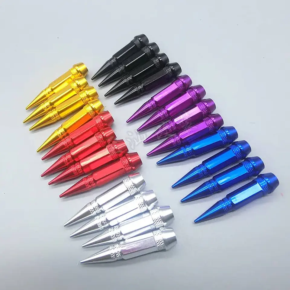 Set 4 Tapas de válvulas universal para autos color morado 2