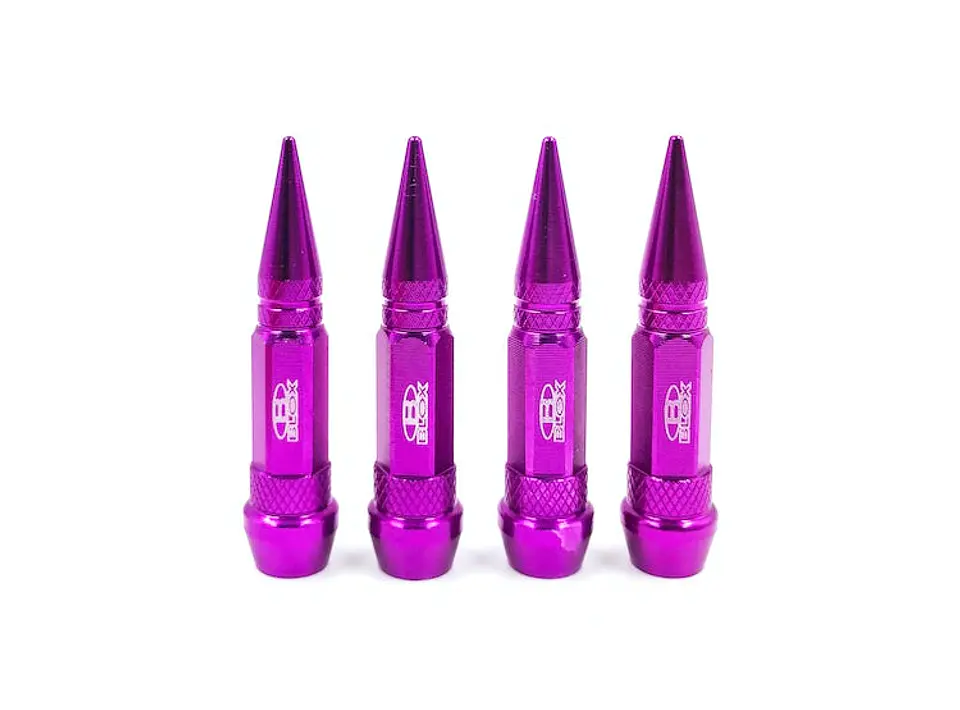 Set 4 Tapas de válvulas universal para autos color morado 1