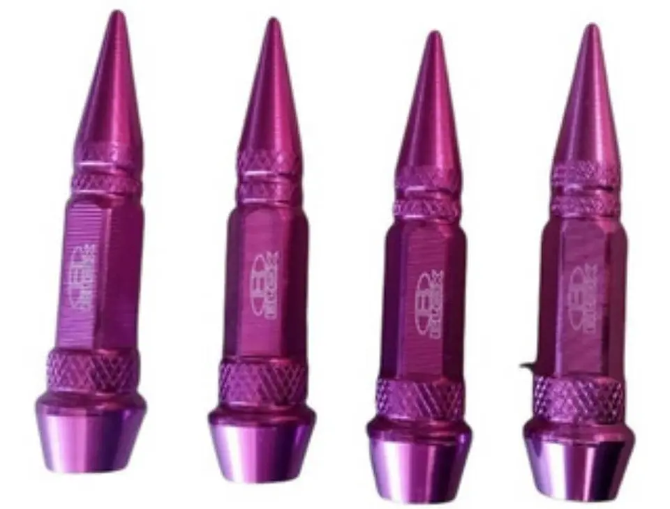 Set 4 Tapas de válvulas universal para autos color morado 5