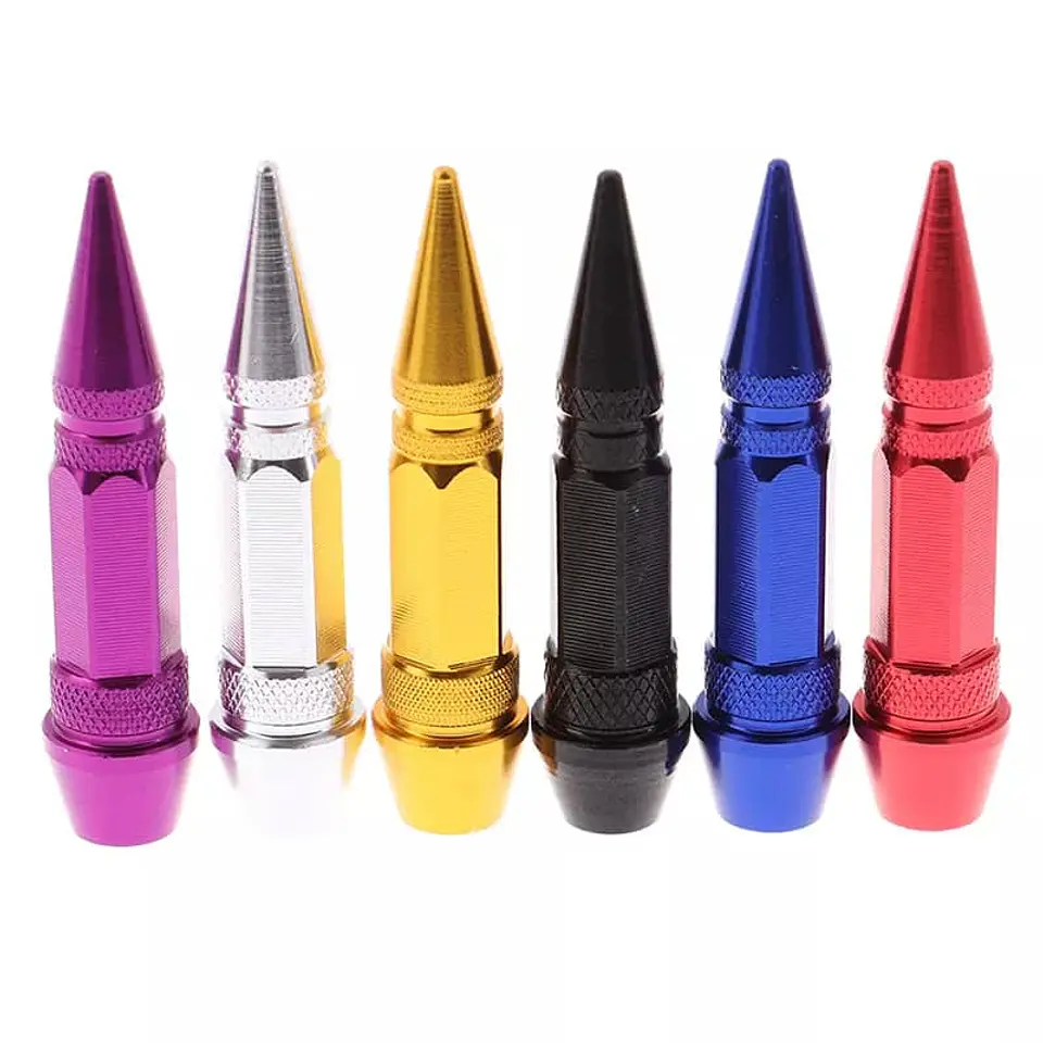 Set 4 Tapas de válvulas universal para autos color morado 6