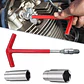Llave herramienta extractor saca bujias con dados 16mm 21mm mango - Miniatura 6