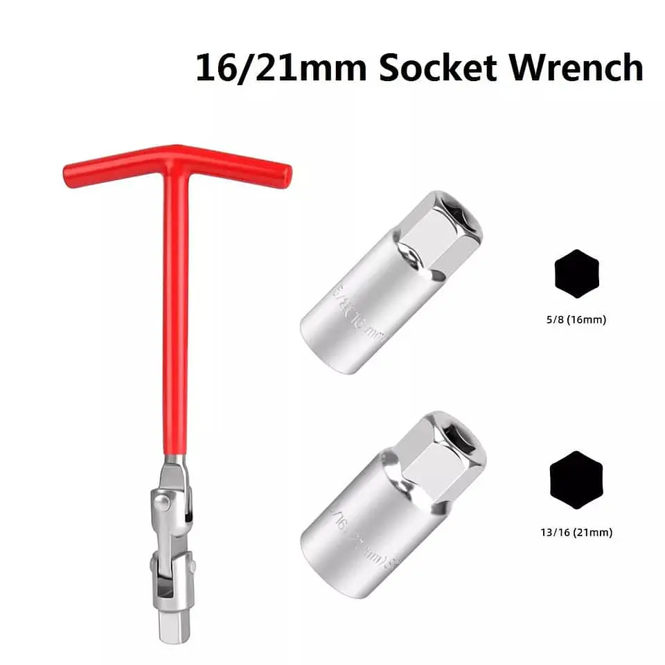Llave herramienta extractor saca bujias con dados 16mm 21mm mango 7