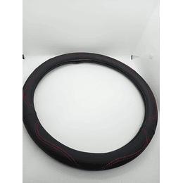 Forro cubre volante de autos de eco cuero de alta calidad negro con Hilo rojo  anti-resbalante universal medida 38cm 