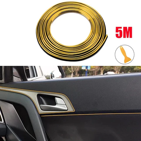 Rollo moldura embellecedora decorativa interior 5mts - Dorado