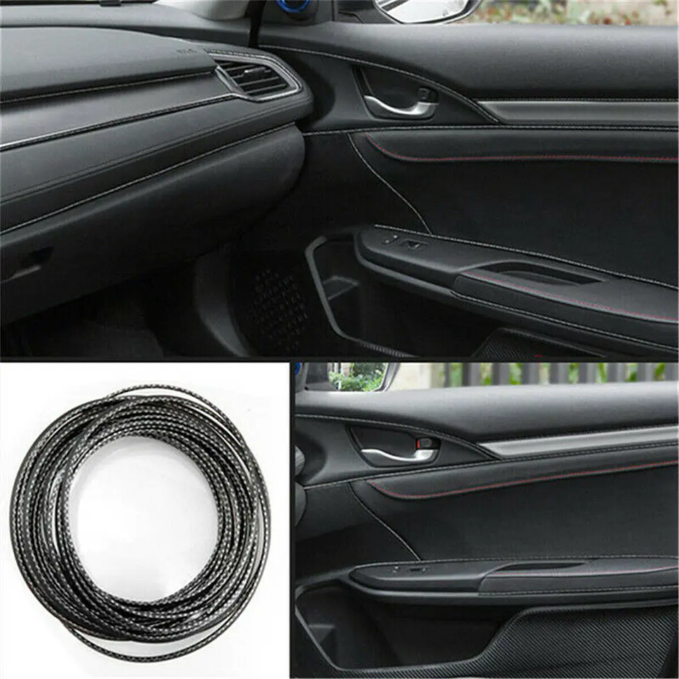 Rollo moldura embellecedora decorativa interior 5mts - Carbono 4