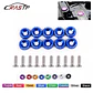 Set de 10 tornillos con 10 arandelas hexagonales M6 de aluminio azul - Miniatura 4