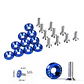 Set de 10 tornillos con 10 arandelas hexagonales M6 de aluminio azul - Miniatura 5