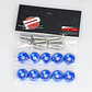 Set de 10 tornillos con 10 arandelas hexagonales M6 de aluminio azul - Miniatura 8