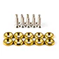 Set de 10 tornillos con 10 arandelas hexagonales M6 de aluminio dorado - Miniatura 1