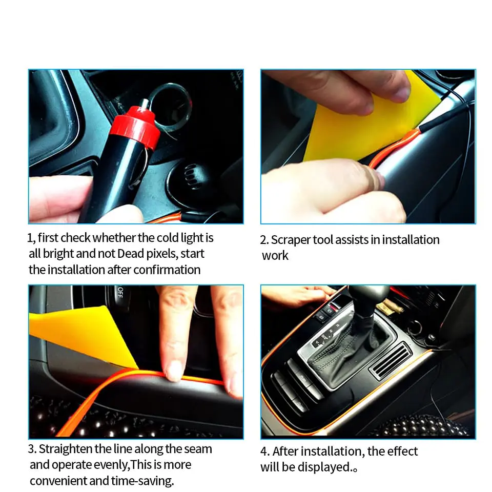 Hilo de neón para ambiente interior 12v para embutir en tablero 5METROS 3